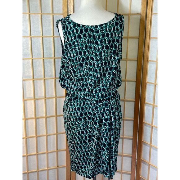 BananaāRepublicāMedĀ GreenāandāBlackāDress - Picture 13 of 13